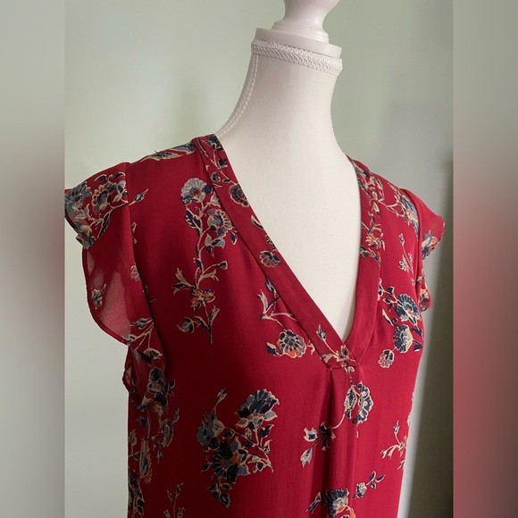 Joie Almarie B Silk Floral Dress Tandoori Red Size Small - Picture 8 of 13